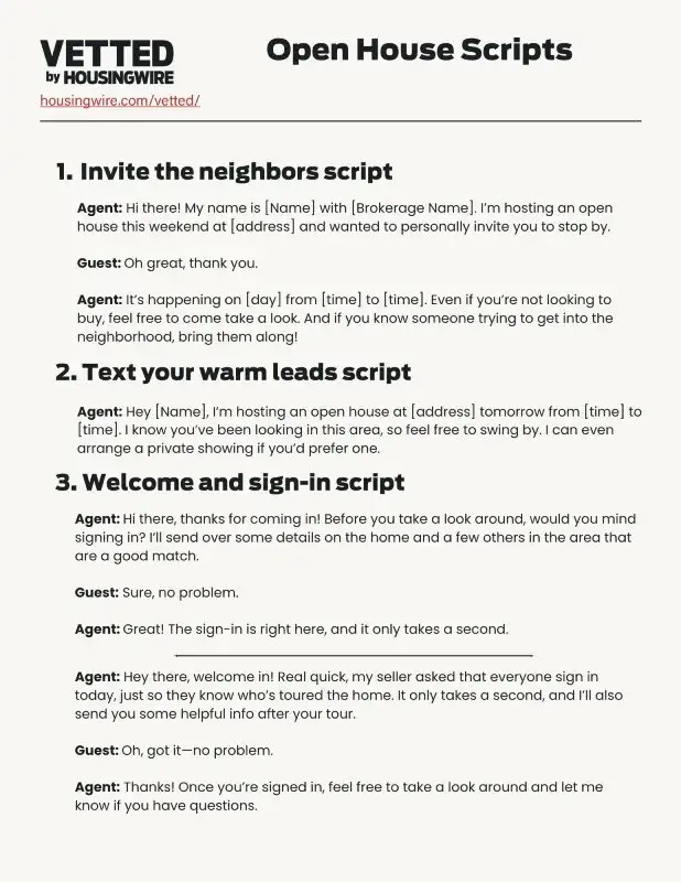 All Open House Scripts template