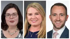 From left to right: Elizabeth Blosser, Emily Tryon and Kevin Cameron are among newly appointed executives at the American Land Title Association in June 2025.