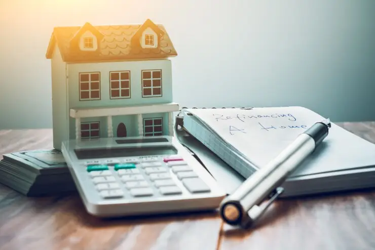 refinancing words on notebook